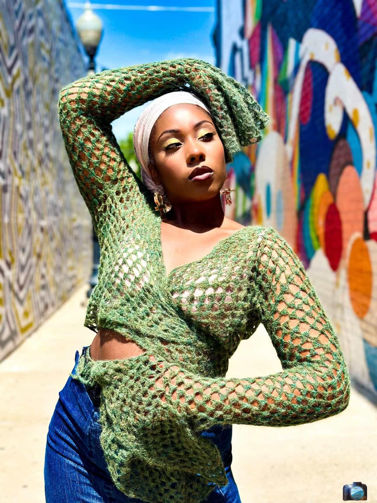 Crochet long sleeve wrap top (Jhadina)